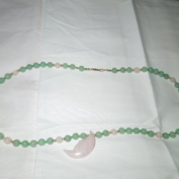 Vintage Aventurine & Rose Quartz Bead Jewelry Set - Picture 4 of 8